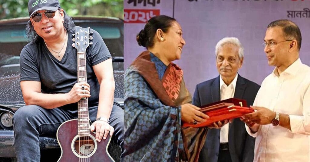 আইয়ুব বাচ্চুর একুশে পদক গ্রহণ করলেন স্ত্রী চন্দনা আইয়ুব বাচ্চুর একুশে পদক গ্রহণ করলে তার স্ত্রী