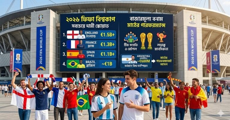 ২০২৬ বিশ্বকাপ: মাঠের লড়াইয়ের আগে দামী দলের সিংহাসন কার দখলে? ২০২৬ ফিফা বিশ্বকাপ সবচেয়ে দামী দল
