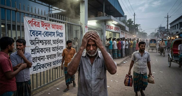 ঈদুল আজহার আগে গাজীপুরে বেতন-বোনাস নিয়ে অনিশ্চয়তায় লক্ষাধিক পোশাক শ্রমিক গাজীপুরে শ্রমিকদের বেতন বোনাস ঈদুল আজহা ২০২৬