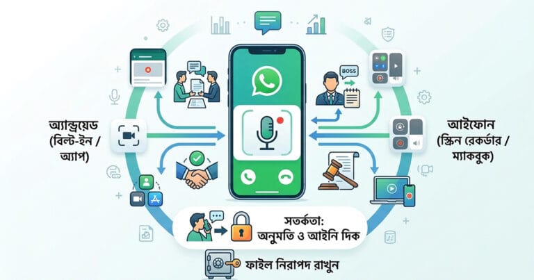 হোয়াটসঅ্যাপ কল রেকর্ড করার উপায়